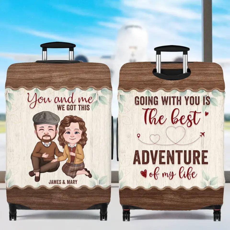 Join me on an unforgettable adventure, where love and wanderlust collide! Pack your personalized luggage cover and let's explore