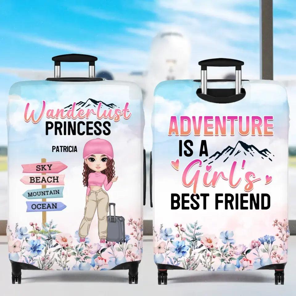 Add a touch of adventure to your travels with a personalized luggage cover - a must-have for any girl who loves to explore with her partner!